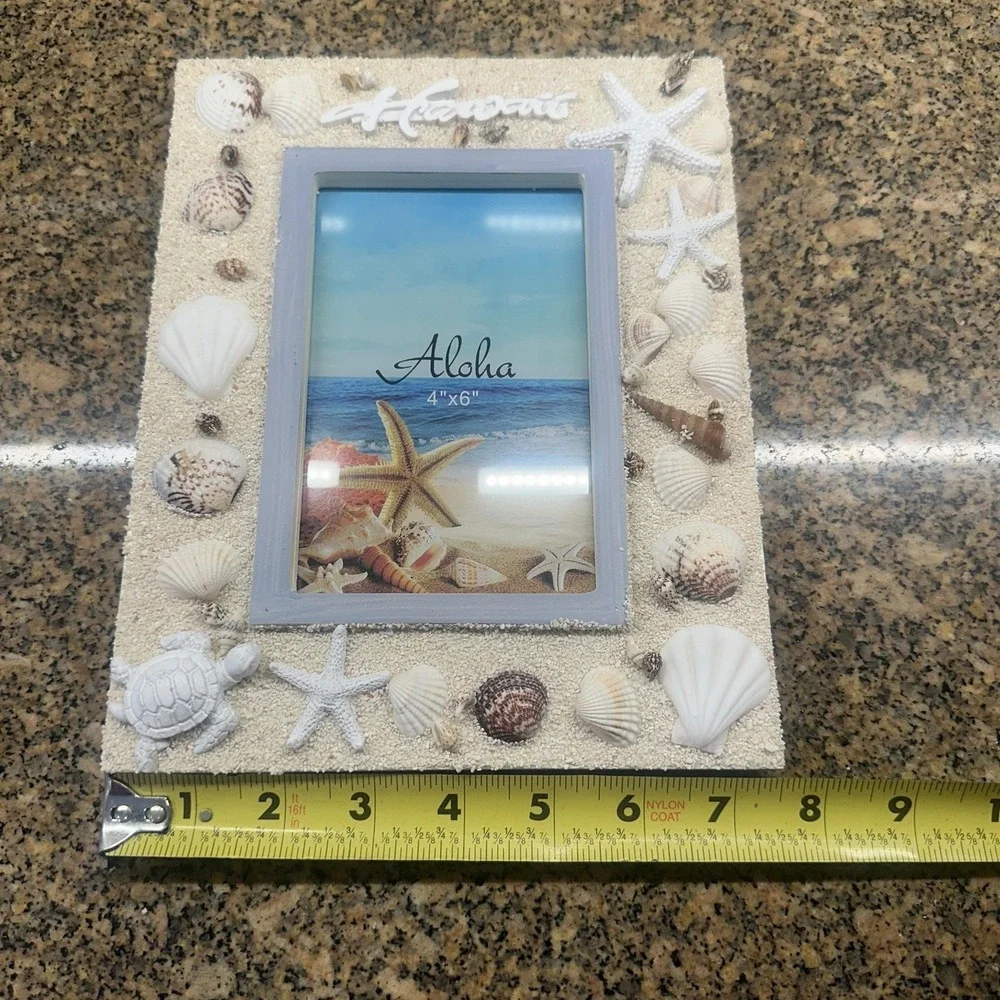 Coastal Seashore Hawaii Seashell Picture Photo Frame 4x6 Beach Tabletop Decor